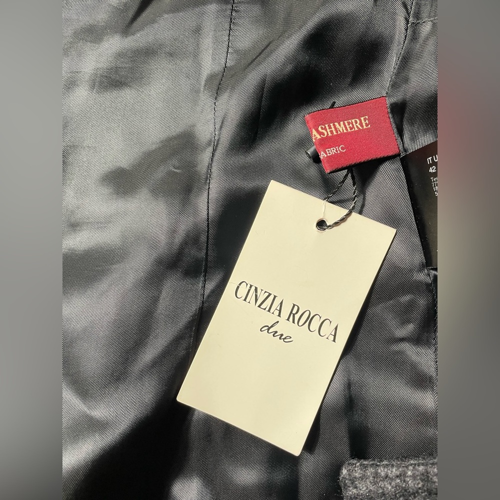 NWT Cinzia Rocca Wool Cashmere Gray Coat Womens size 6 - Picture 5 of 8